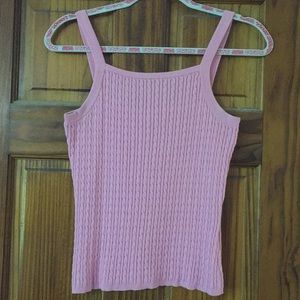 Pink cable knit sweater tank